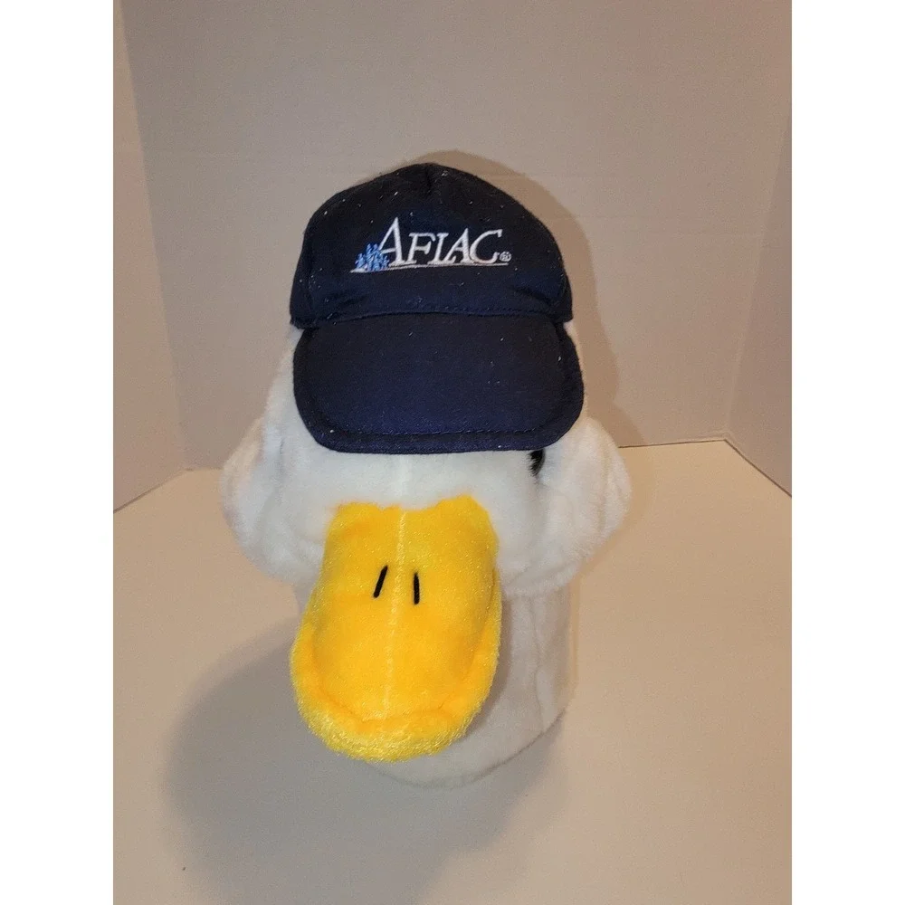 Aflac Plush Duck Head Golf Club Driver Cover Puppet with Aflac Cap Novelty